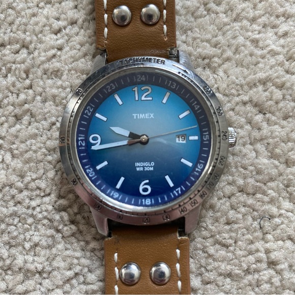 Timex Indiglo Brown Band Men’s Watch Water Resistant